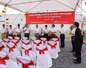 The ground breaking ceremony of takahata precision Vietnam CO.,LTD.factory phase II project