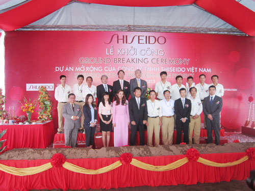 The Ground breaking ceremony of Shiseido Vietnam INC. expansion project phase 2