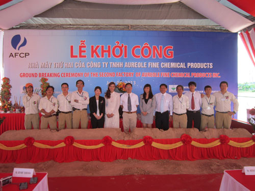 Ground breaking ceremony of chemical manufacturing factory of Aureole Fine Chemical Products Incorporated