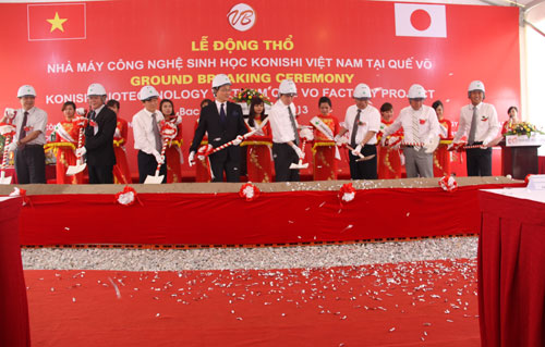 The Ground breaking ceremony of Konishi Biotechnology Vietnam Que Vo new factory project