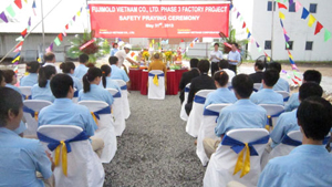 Safety praying ceremony of fujimold vietnam co., ltd phase III factory project